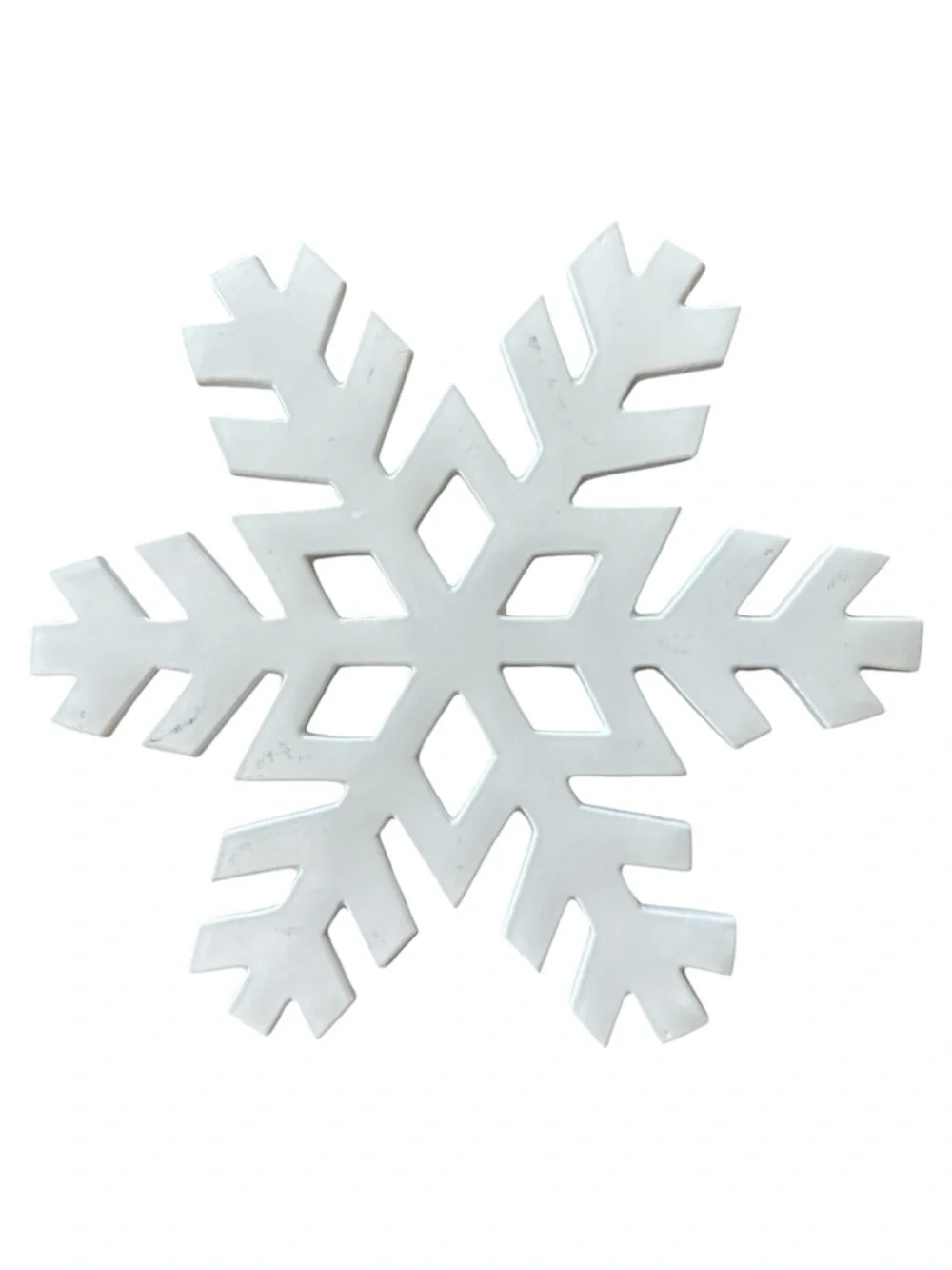 Crate&Barrel White Snowflake Trivet Christmas Holiday Winter Festive Decor